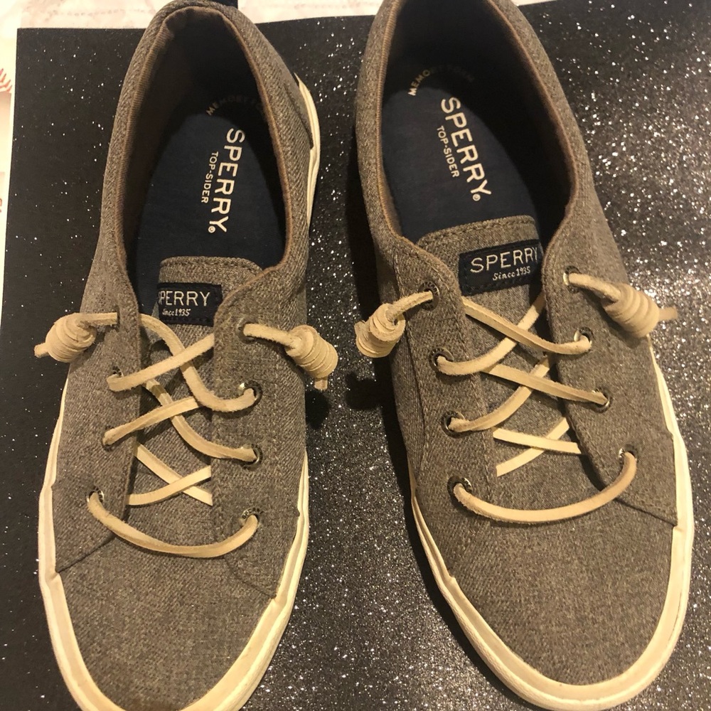 Sperry topsider shoes used condition size 7.5 gray canvas